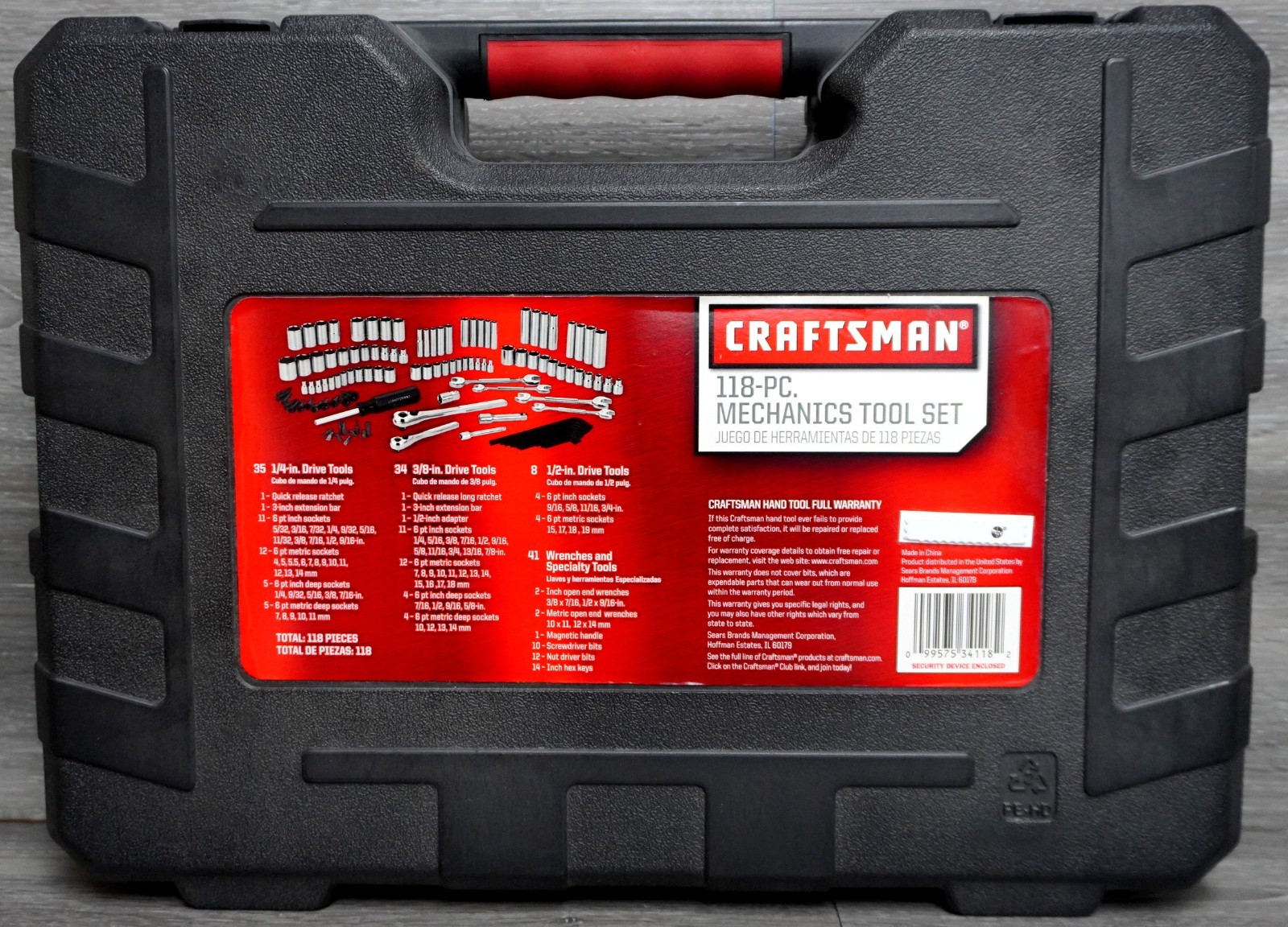 Complete Craftsman 34118 118pc Metric & SAE Socket Set 1/4″ 3/8″ 1/2″ Drive USA