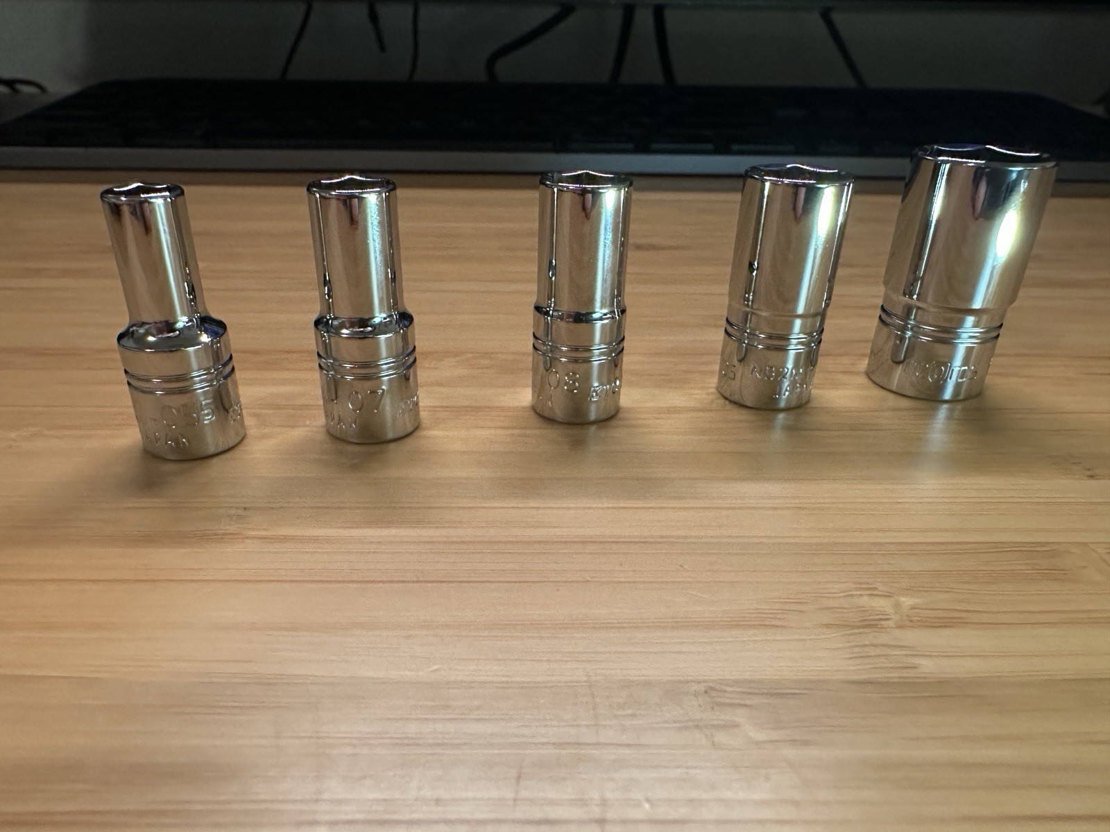 Nepros 1/4 inch Sockets Set 5pcs (5.5mm, 7mm, 8mm, 10mm, 13mm)