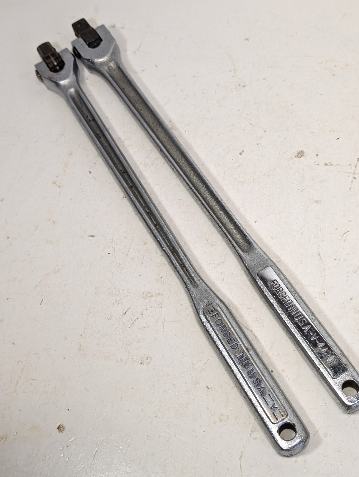 VTG CRAFTSMAN Breaker Bar Set 1/2″ Drive 15″ Long Flex-head V Series USA Pair