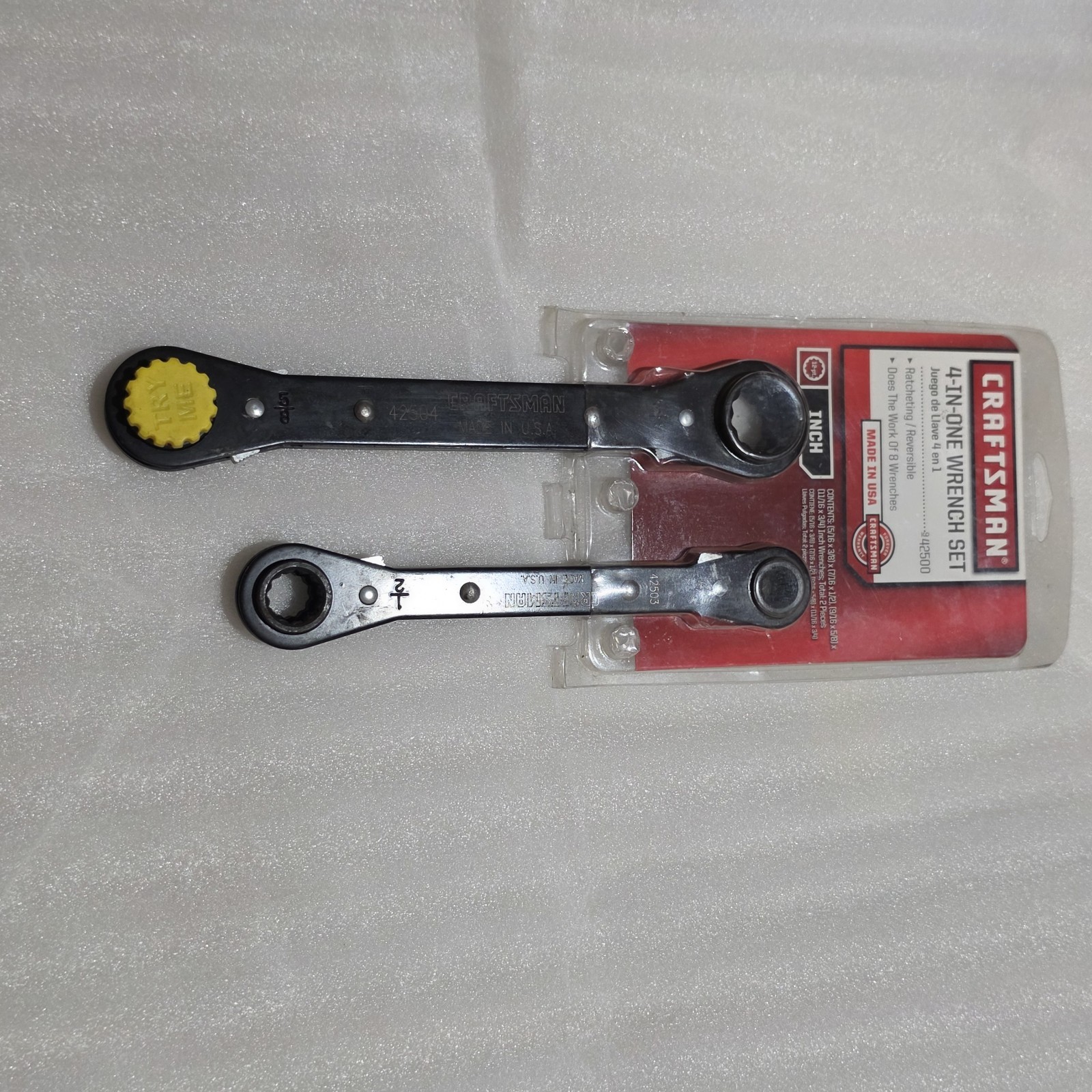 Craftsman USA 4 In One Wrench Set. #42501. 12 Pt, 2 Wrenches 8 SAE Sizes. NOS. A
