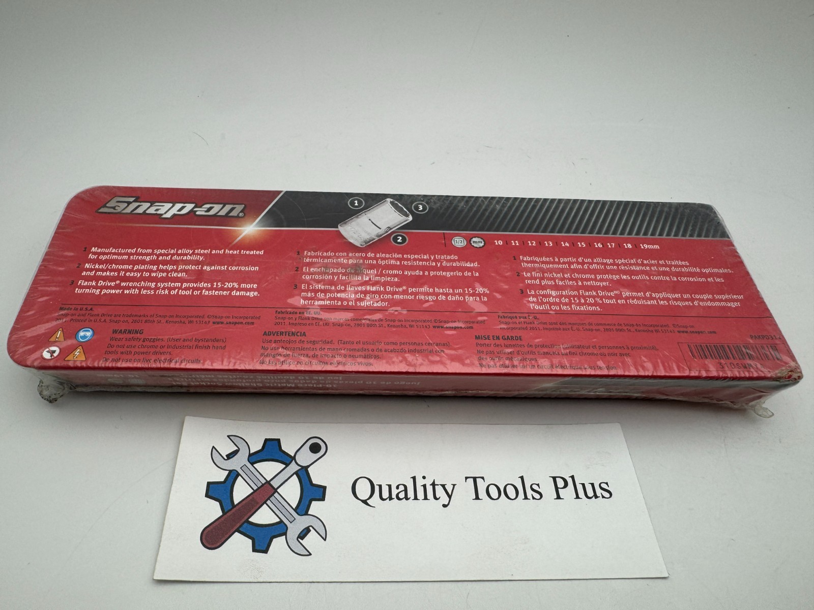 Snap-On NEW 310SWMYA 10-Pc 1/2″ Dr 12-Pt Metric Flank Drive Shallow Socket Set