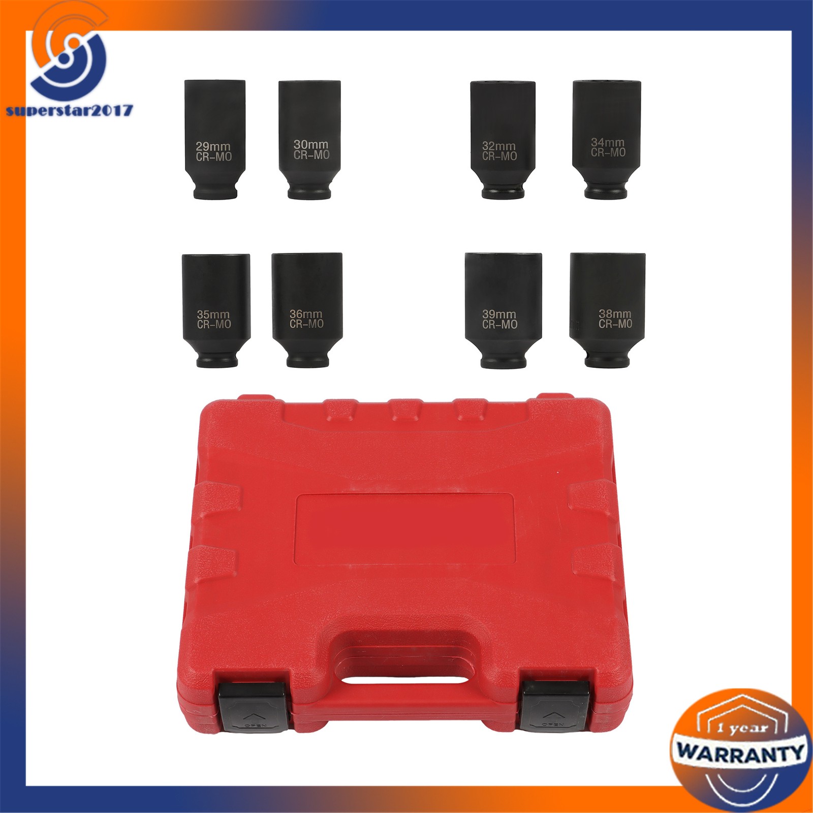 12 Point 8Pc Axle Nut Socket Set 1/2″ Drive For Toyota BMW Mercedes-Benz 29-39mm