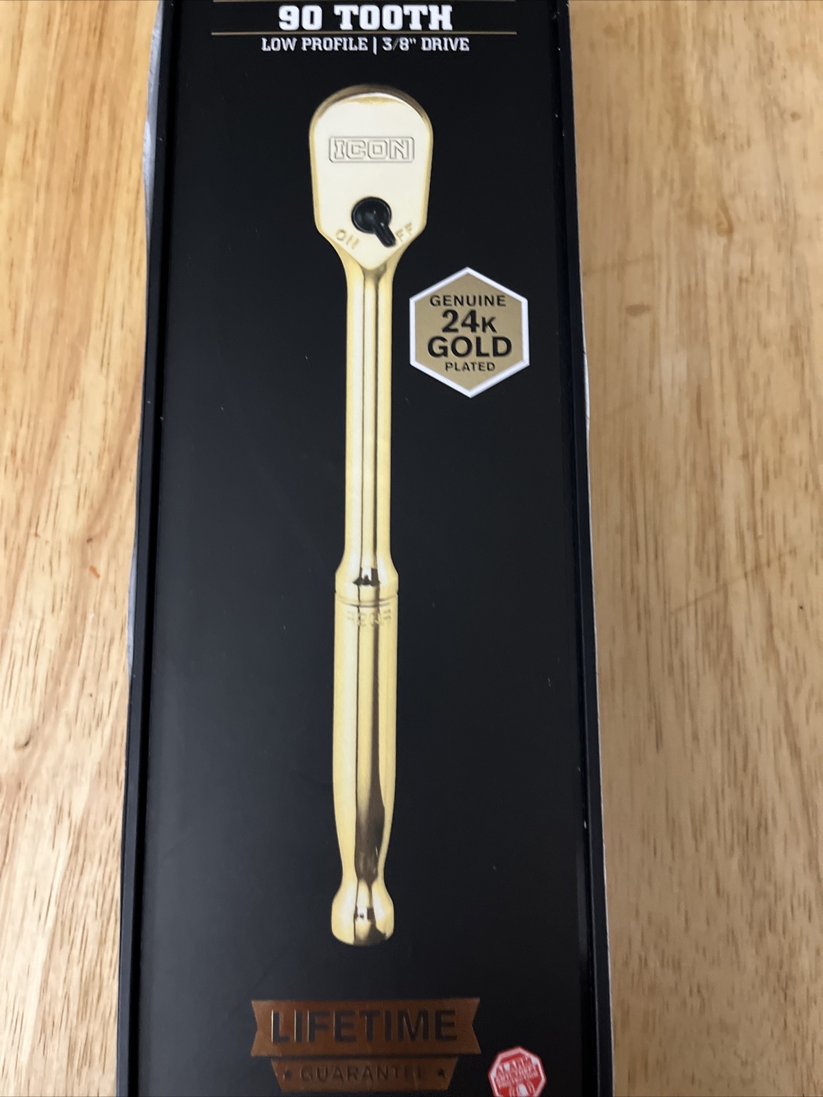 ICON GENUINE 24K GOLD PLATED PROFESSIONAL RATCHET SPECIAL EDITION 90 TOOTH 3/8»