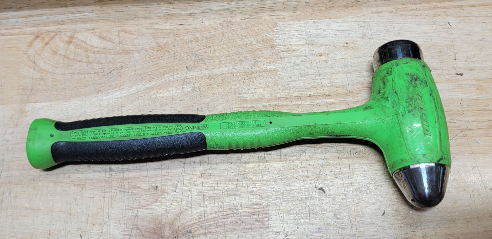 SNAP-ON HBBD32, 32oz Ball Peen Soft Grip Dead Blow Hammer Green USA MADE SNAPON