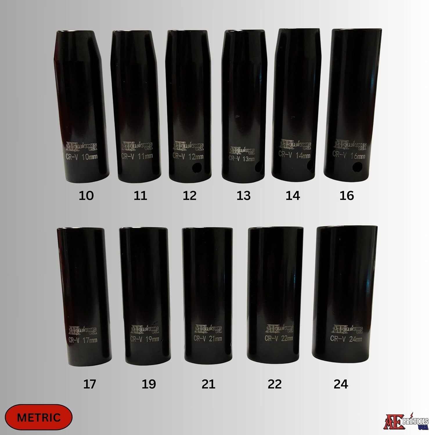 11pc 1/2″ Drive Deep Impact Socket Set – Metric (10-24mm), CR-V, 6 Point