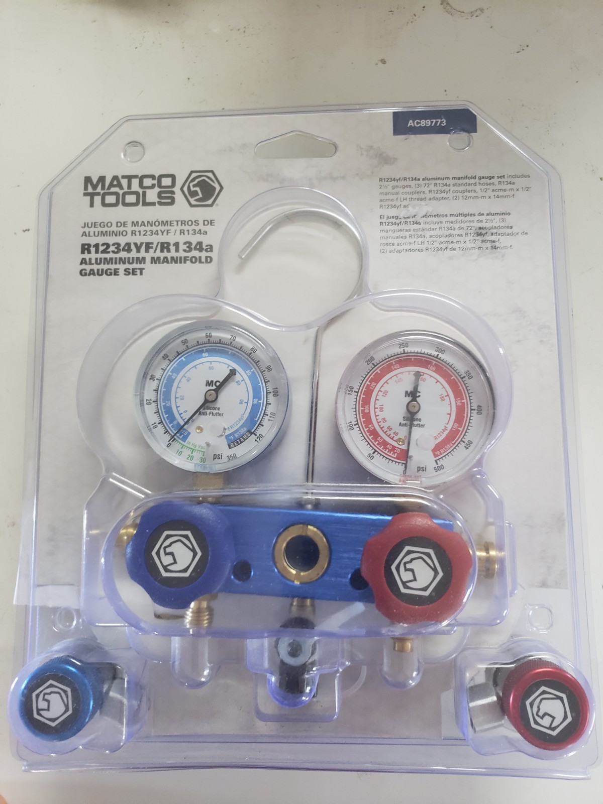 Matco Tools AC89773 Dual Aluminum AC Guage Set For AC charging