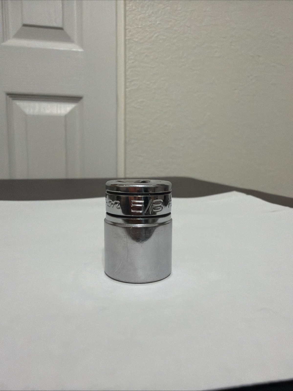 Snap On Tools FS201 3/8 Dr 6Pt SAE 5/8 Flank Dr Shallow Chrome Socket USA