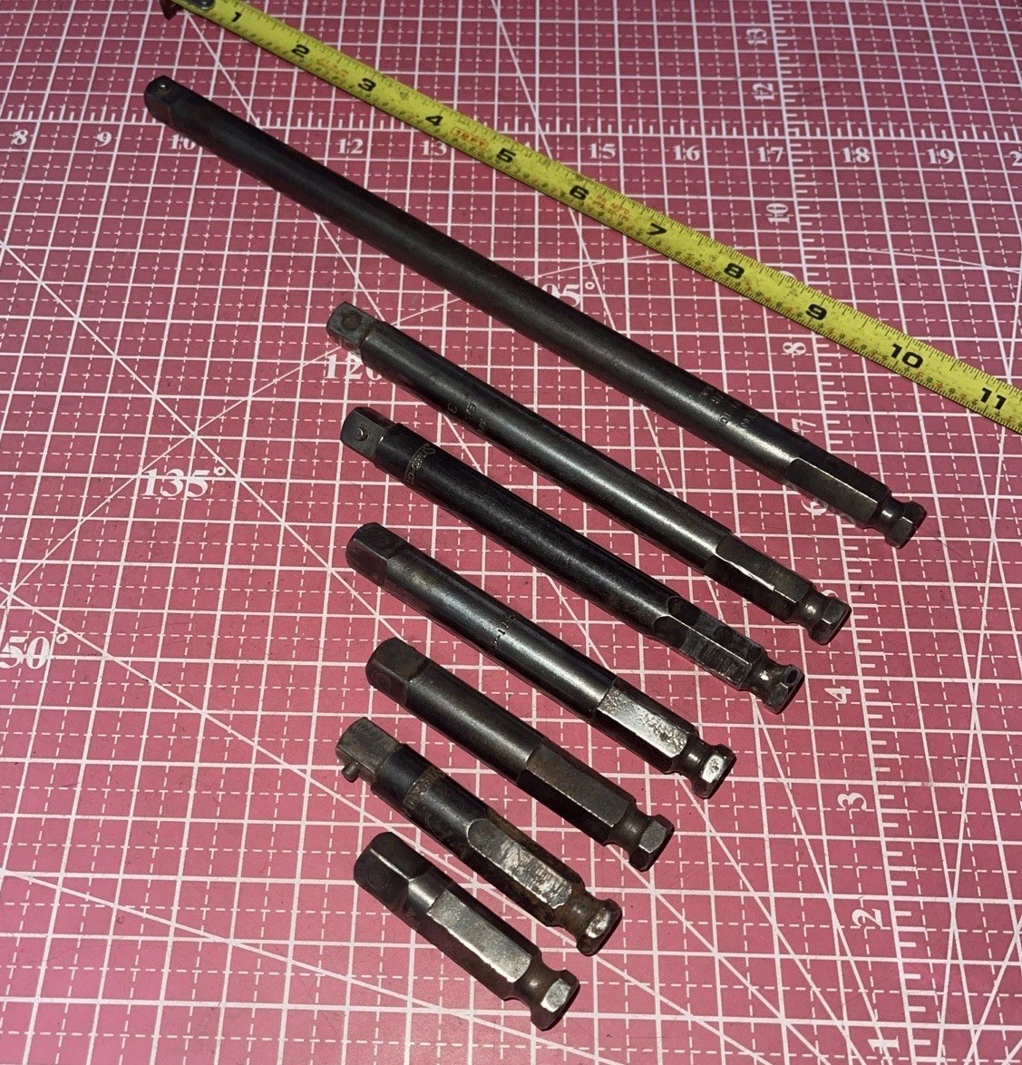Apex / Snap on USA 7 Piece 7/16” Hex Power Adapter Extension Set 3/8 Drive 2-10”