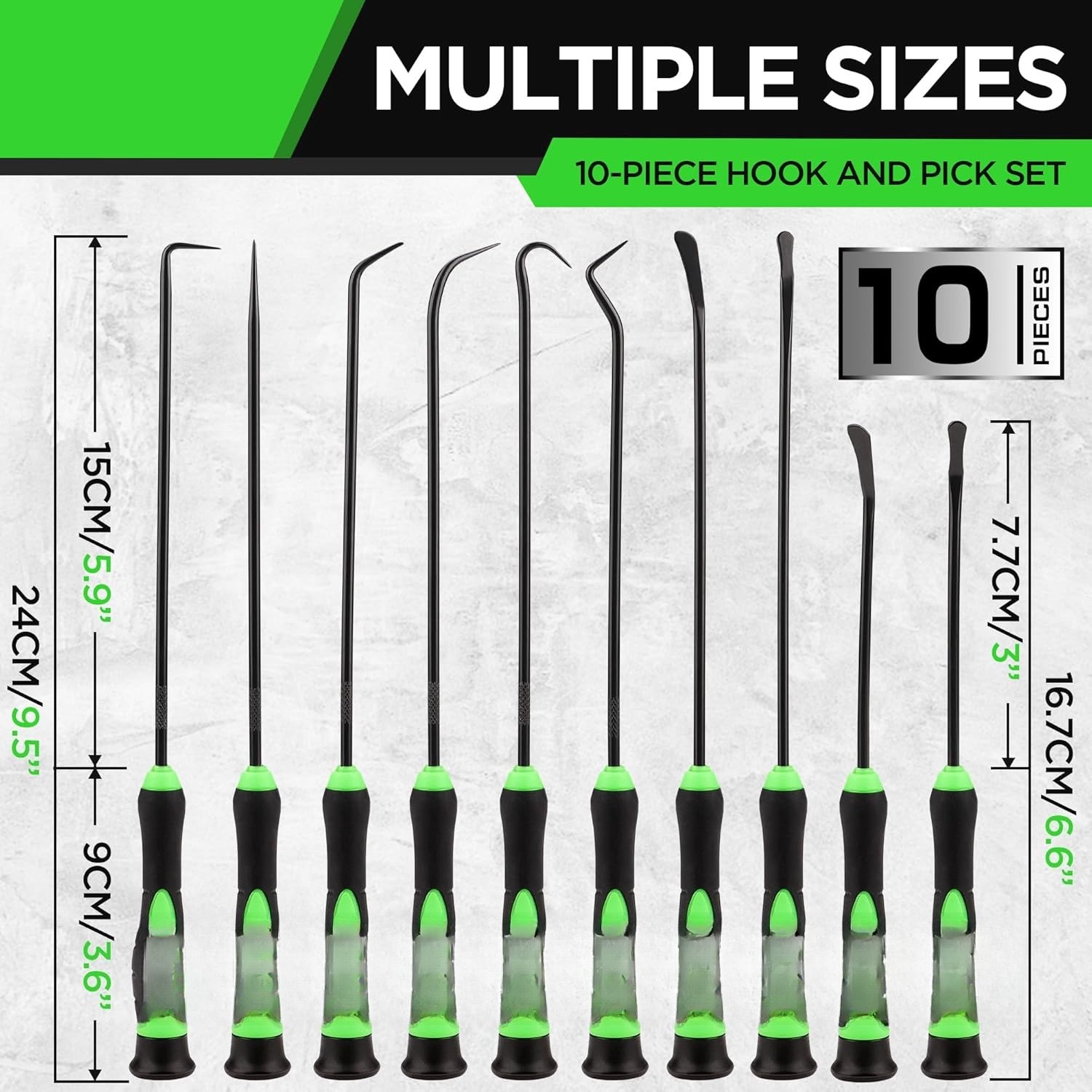 10-Piece Hook and Pick Set, Automotive Pick Tool Set for Car Auto
