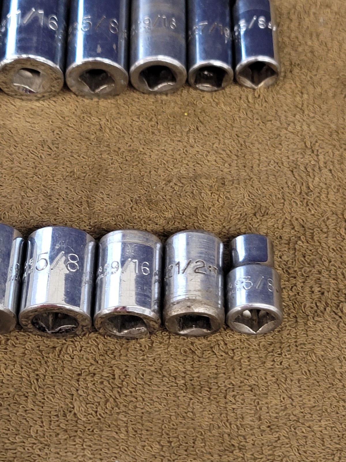 16 Proto Socket Deep Well Standard 5028H 3/8″ Drive Sae 7/8 9/16 Tool Set USA