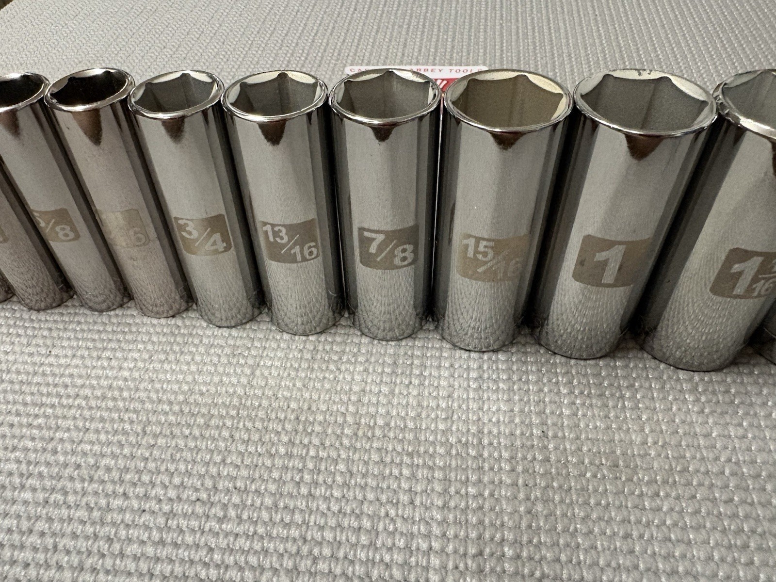 Sears Craftsman USA 11pc 1/2” Drive SAE Easy Read Sockets 1/2 – 1-1/8” Dual Mark