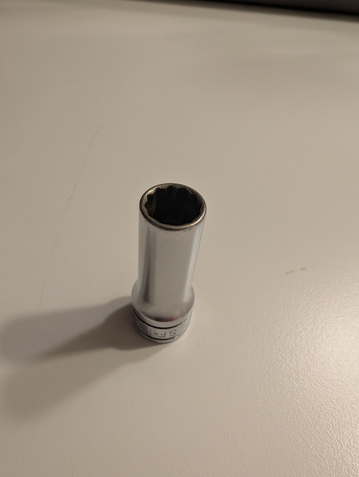 Vintage Snap On 3/8″ Drive 3/8″ 12PT SAE Deep Chrome Socket SF-121
