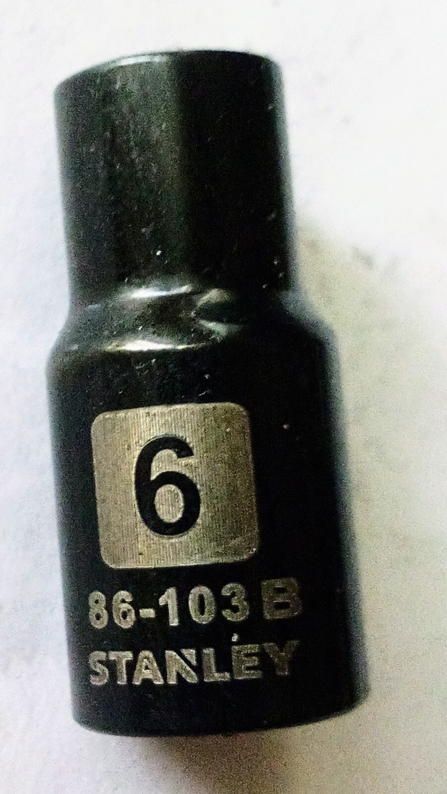 Stanley 6 mm x 1/4″  Standard Socket 86-103B Black Chrome 6 Pt Free Shipping