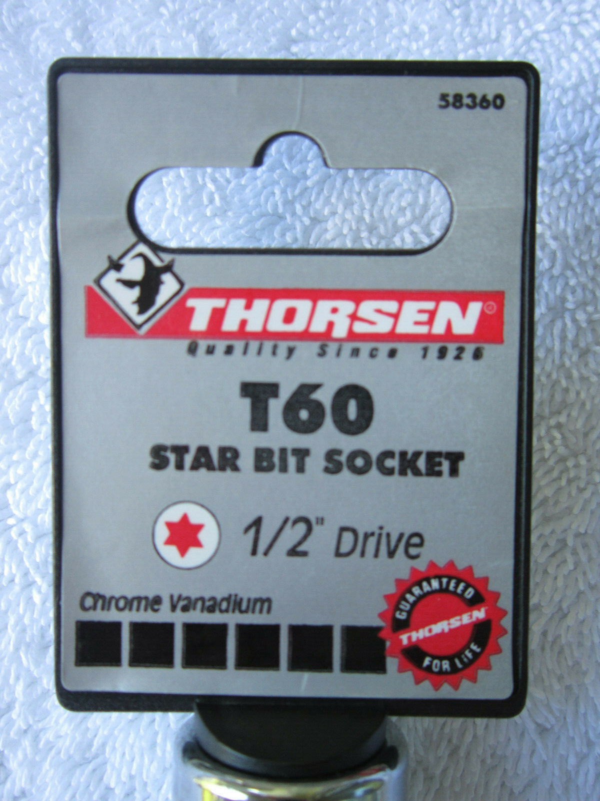 Thorsen – T60 (1/2″ Drive) Torx Star Bit Socket (Part # 58360) **NEW** (T-60)