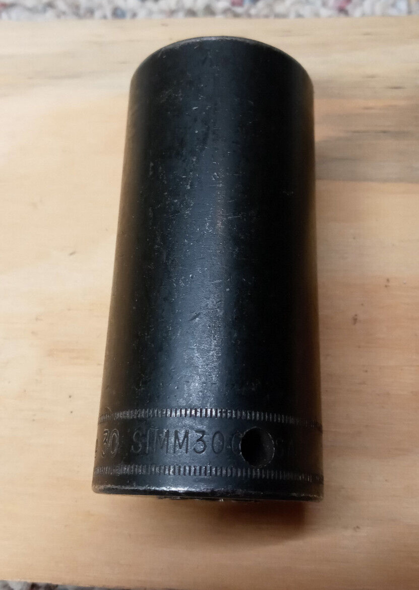 Snap On Tools, SIMM300, 30mm deep impact socket, 1/2 in drive, 6 point