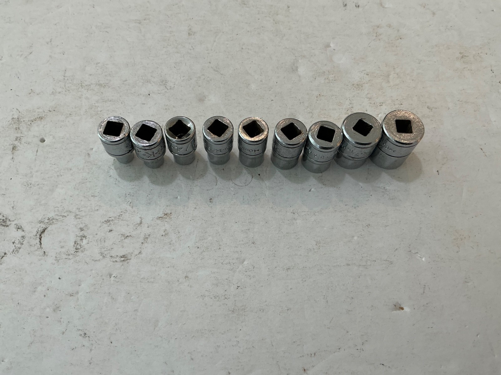 S-K tools 9 pc 1/4″ drive SAE shallow socket set 6 pt 3/16″-1/2″ USA made