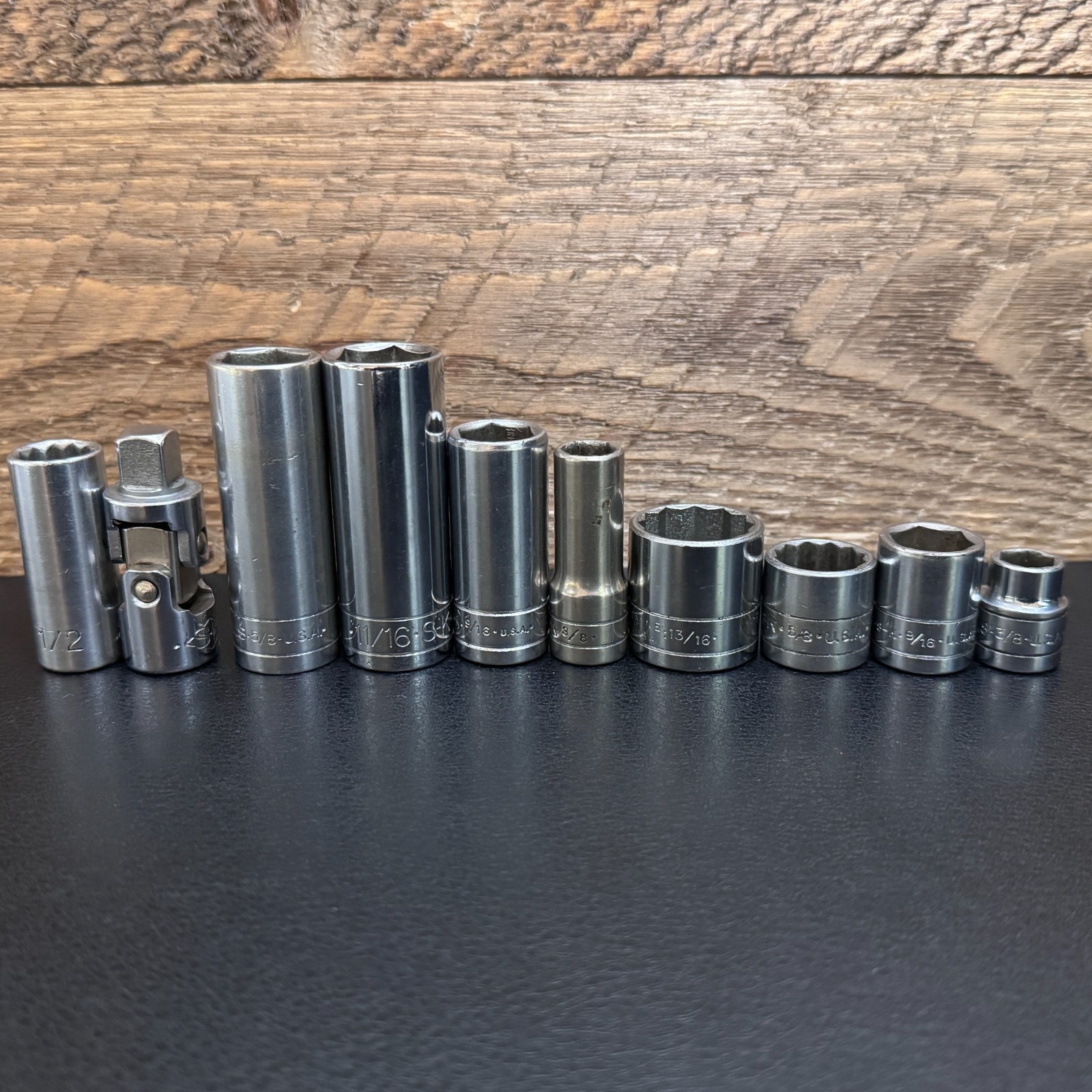 S-K Tools 3/8 Drive SAE Socket Lot 12PT 6PT Deep, STD, Universal & Ratchet 45170
