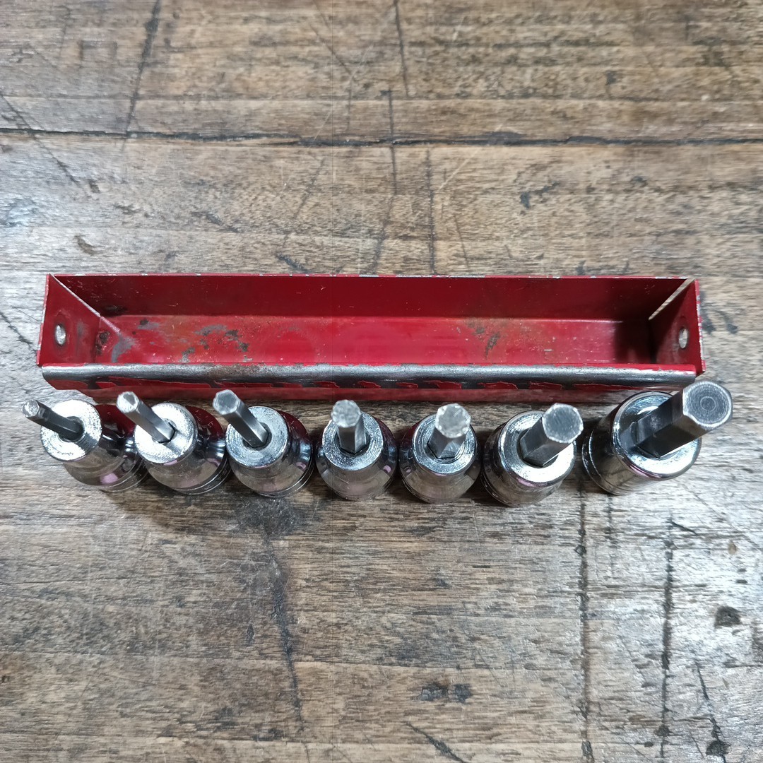 Snap-On Hex Bit Sockets 3/8 Drive FA4A FA4.5A FA5A FA6A FA7A FA8A FA10 Metal Cas