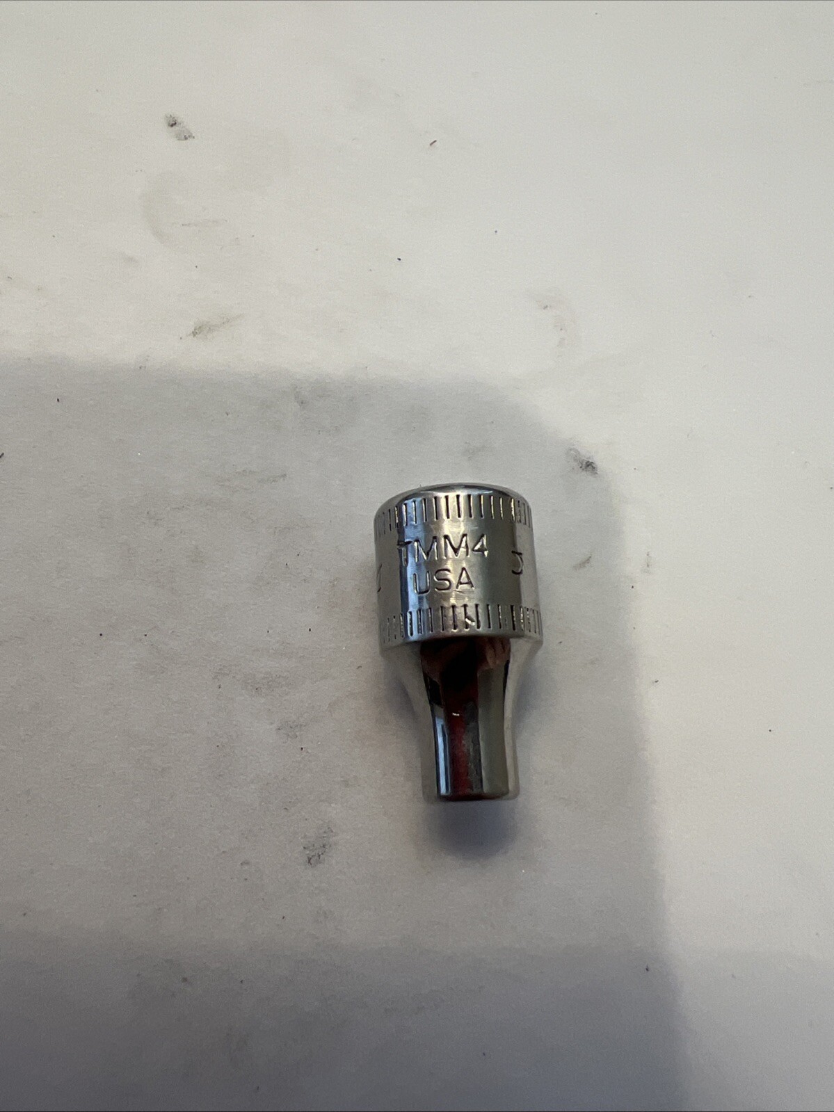 Snap-On Tools USA 1/4″ Drive 6pt 4mm Metric Shallow Chrome Socket TMM4