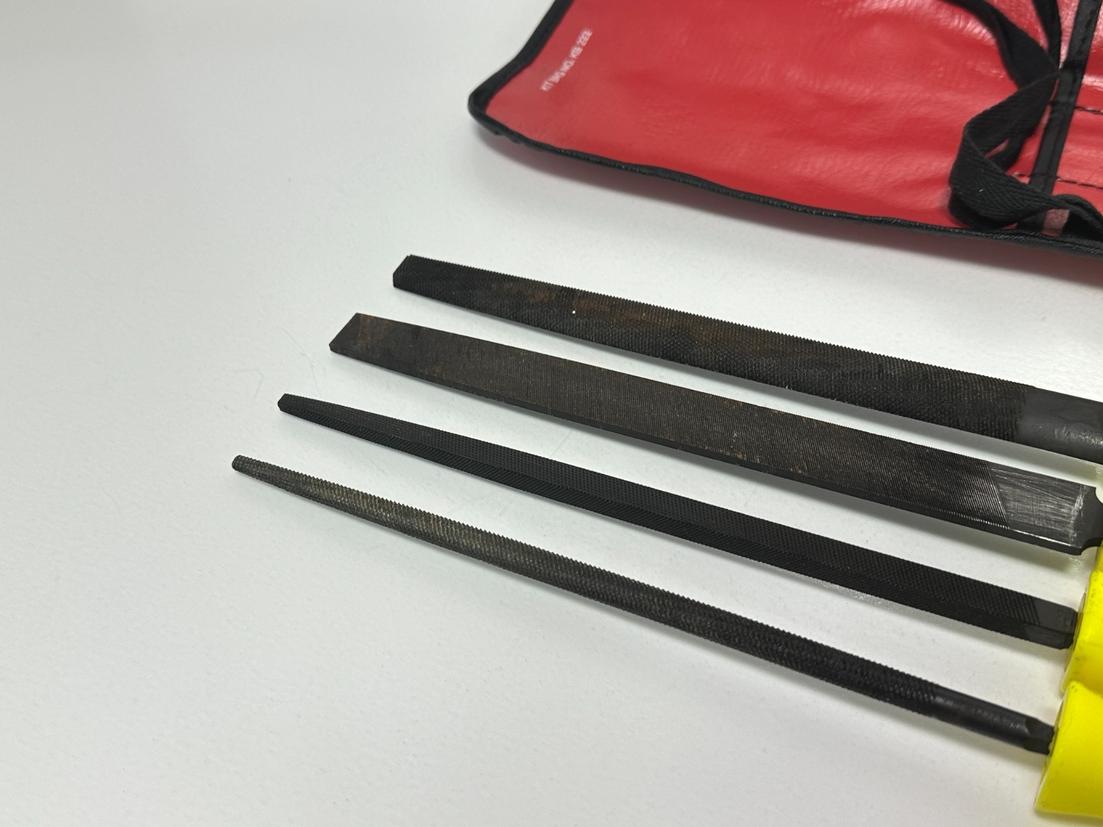 🇺🇸 MAC Tools USA 4pc File Set, 12” Long, Hi-Viz Hard Handle, SCBF4AK, Kit Bag