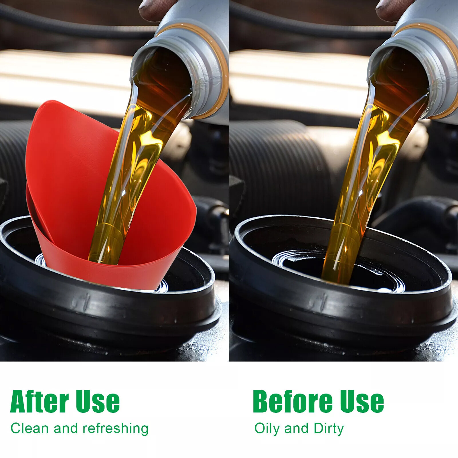 2Pcs/Set Universal Flexible Oil Draining Funnel Tool Car Fluid Filled Drainage