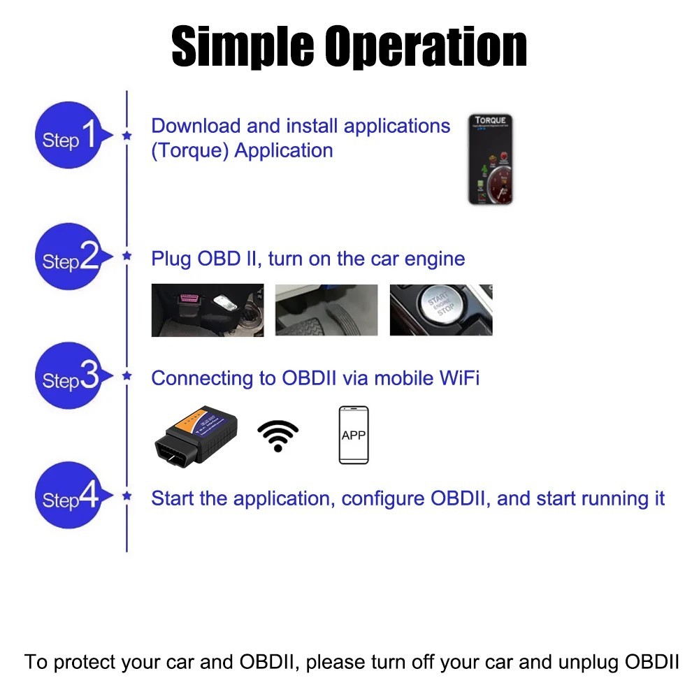 ELM327 WIFI V1.5 OBD2 Scanner OBDII Adapter Car Accessories For IOS Android 1PC