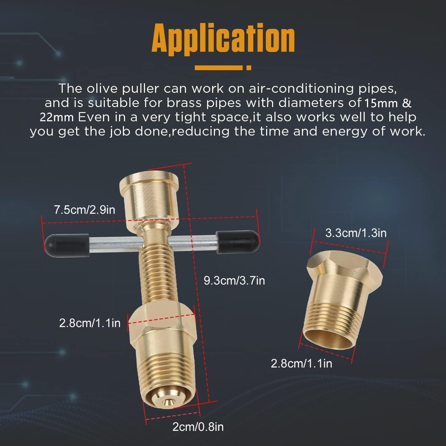 Brass Pipe Olive Fitting Thread Remover 1/2» & 3/4» Ferrule Sleeve Puller Tool