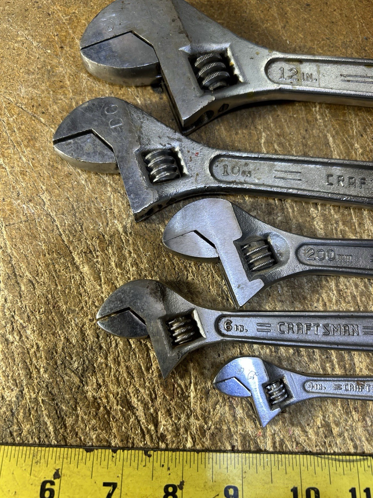 Craftsman 5-Piece Adjustable Wrench Set 4″, 6″, 8″, 10″and 12″ USA