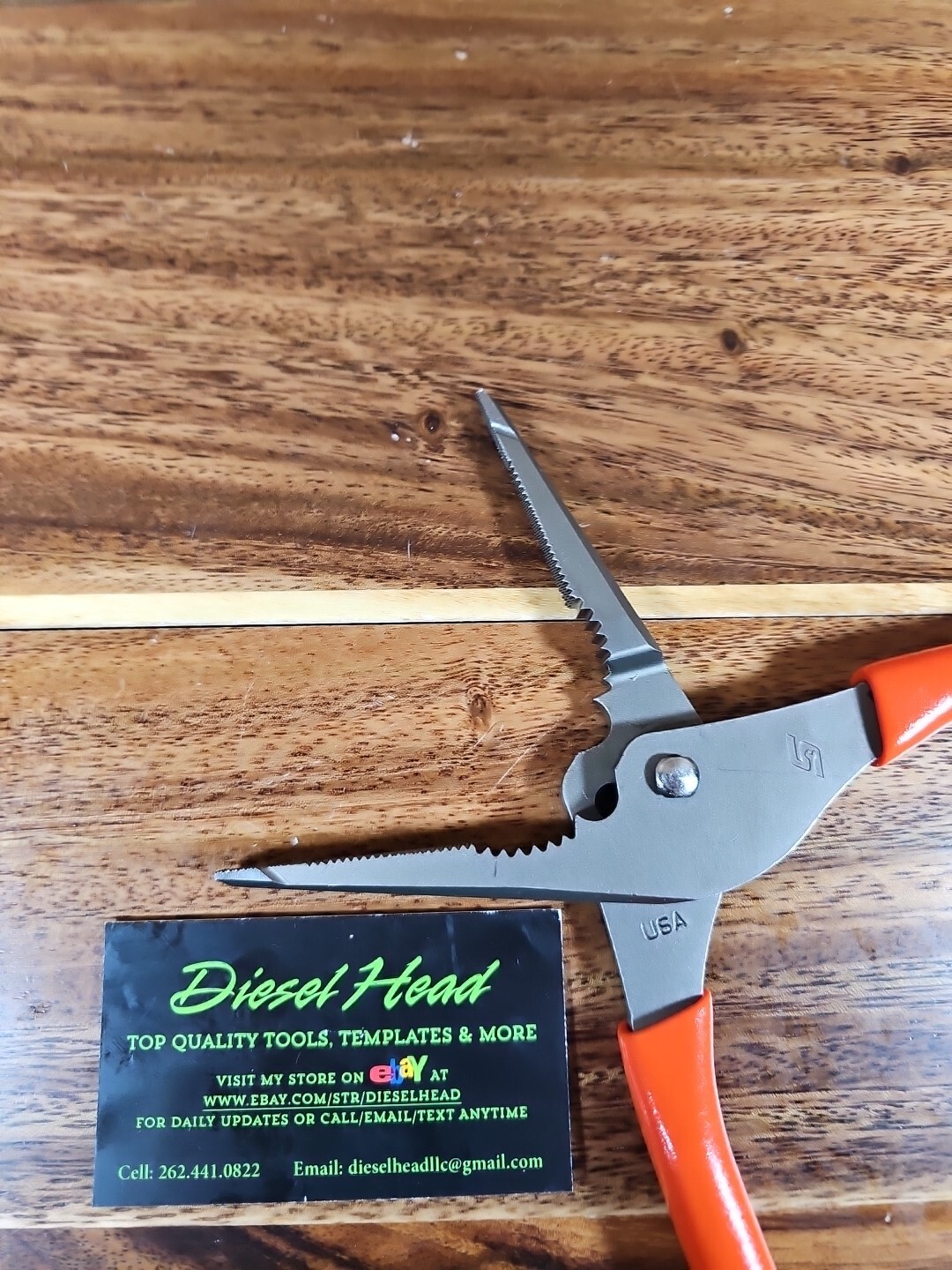 NEW Snap On LN47ACF 9″ Needle Nose/Slip-Joint ORANGE Soft Grip Pliers