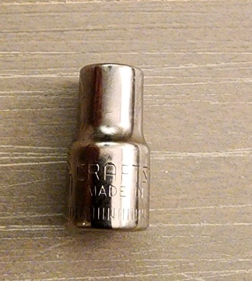 Craftsman USA 6mm Socket 6pt 1/4″ Drive Inverted G 43502 (Bottom Knurl)
