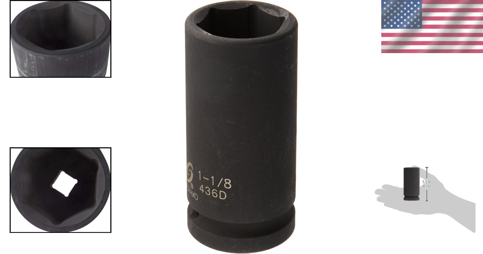 Professional 436D 6 Point Deep Drive Impact Socket 1-1/8″ – Alloy Steel