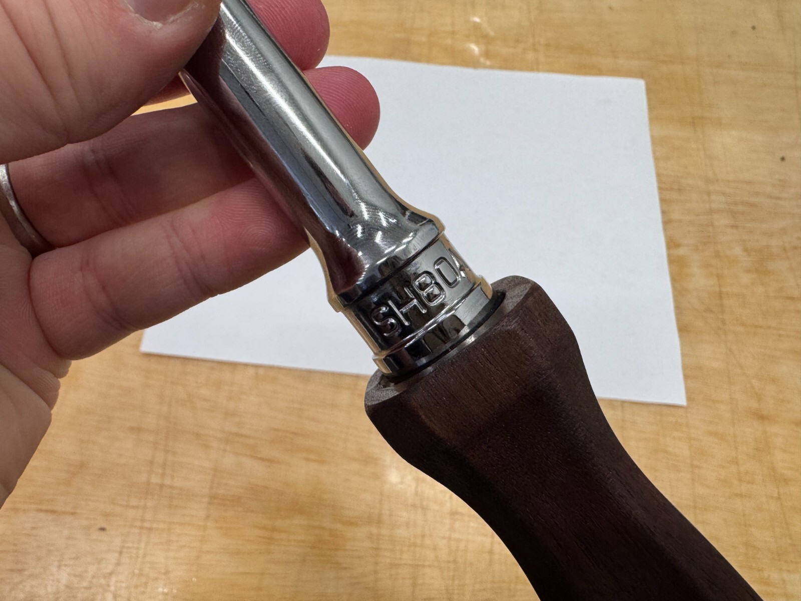 Snap-on Tools NEW ULTRA RARE WOOD 1/2″ Drive Wood Grip Fixed Head Ratchet SH80A