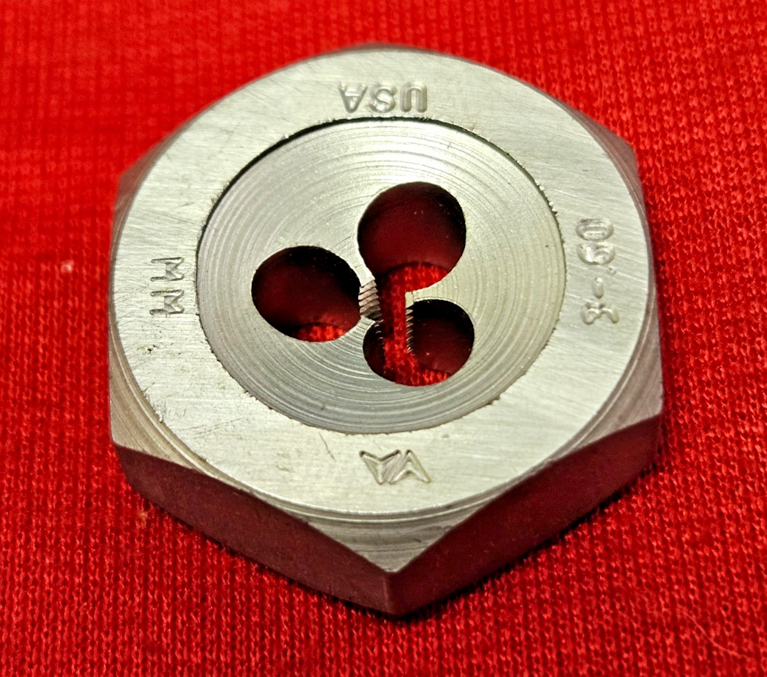 M3 X 0.60 Metric 1″ Hex Die 3MM Carbon Steel Alfa MHD71011