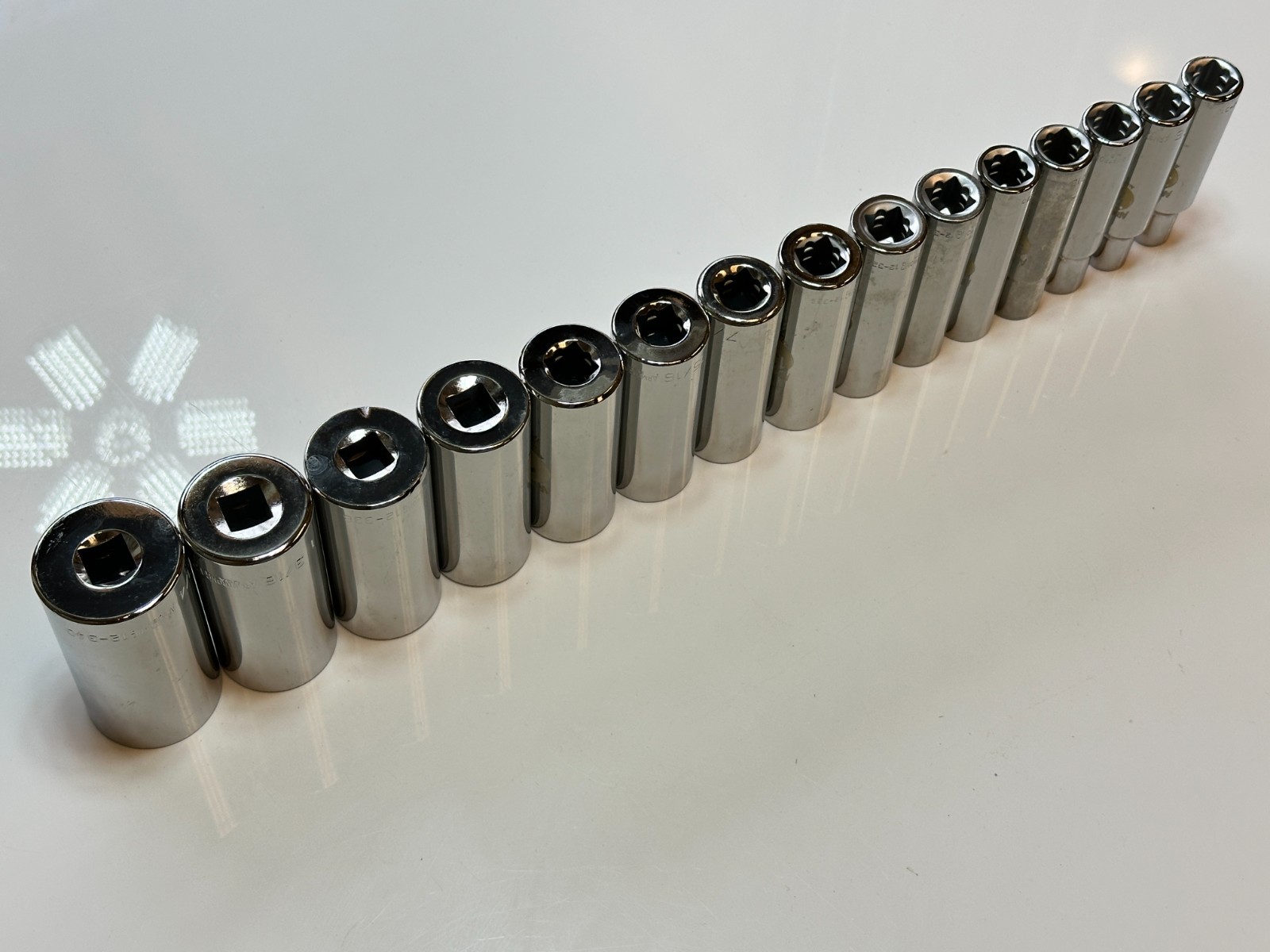 NOS Armstrong Tools USA 15-575 15pc 1/2” Drive 3/8-1-1/4” Deep Socket, 12 Point