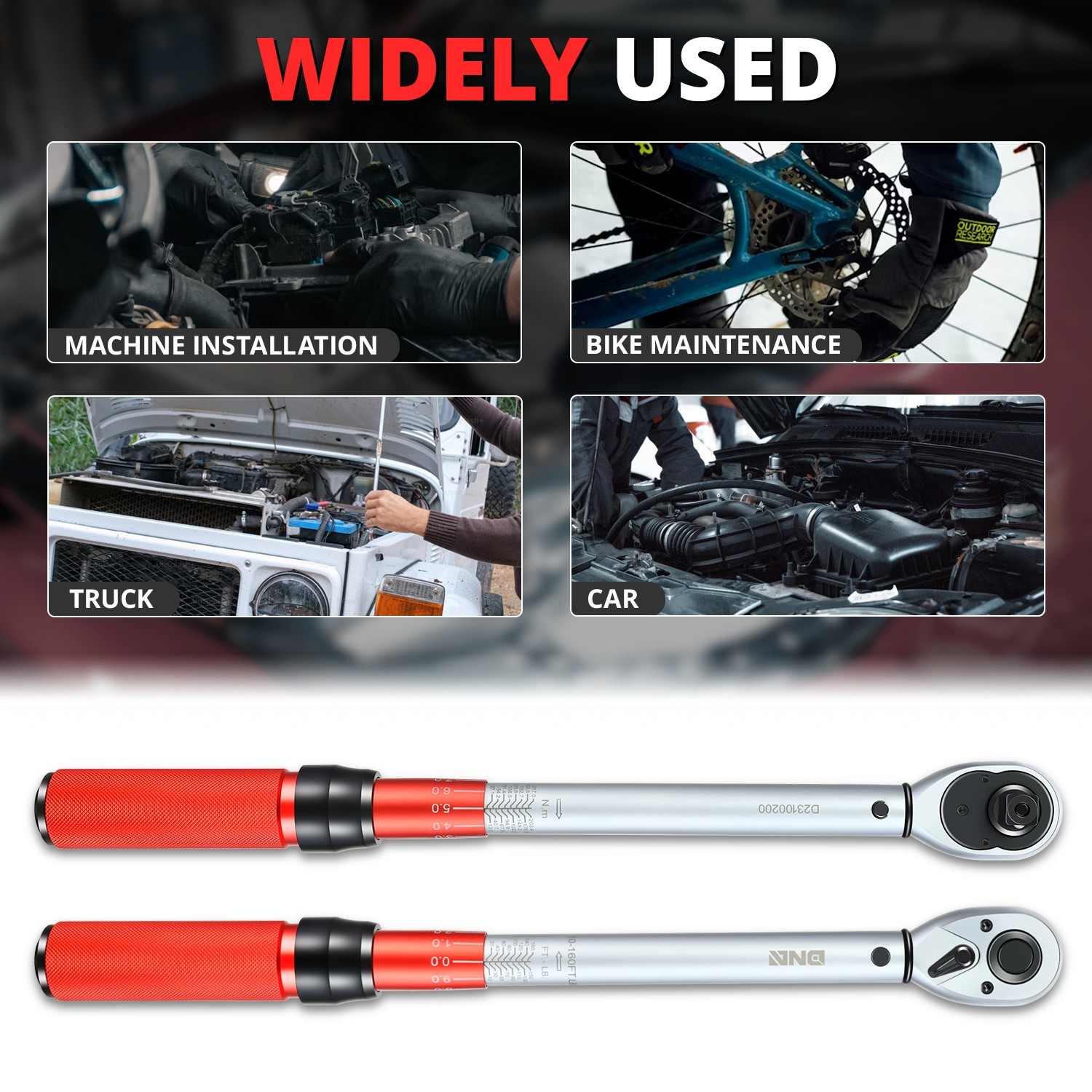 1/2″ Drive 10-160 IN.-LB / 13.6-21.7 N.M Click Torque Wrench Set w/ Storage Case