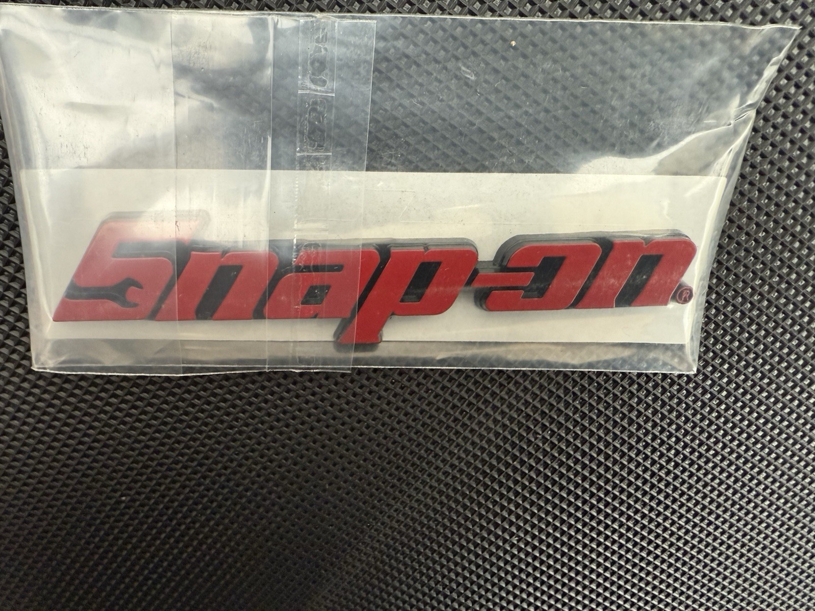 New Snap On LOGO 5” RED METAL Toolbox Roll Cab Badge Logo Emblem Sticker Decal