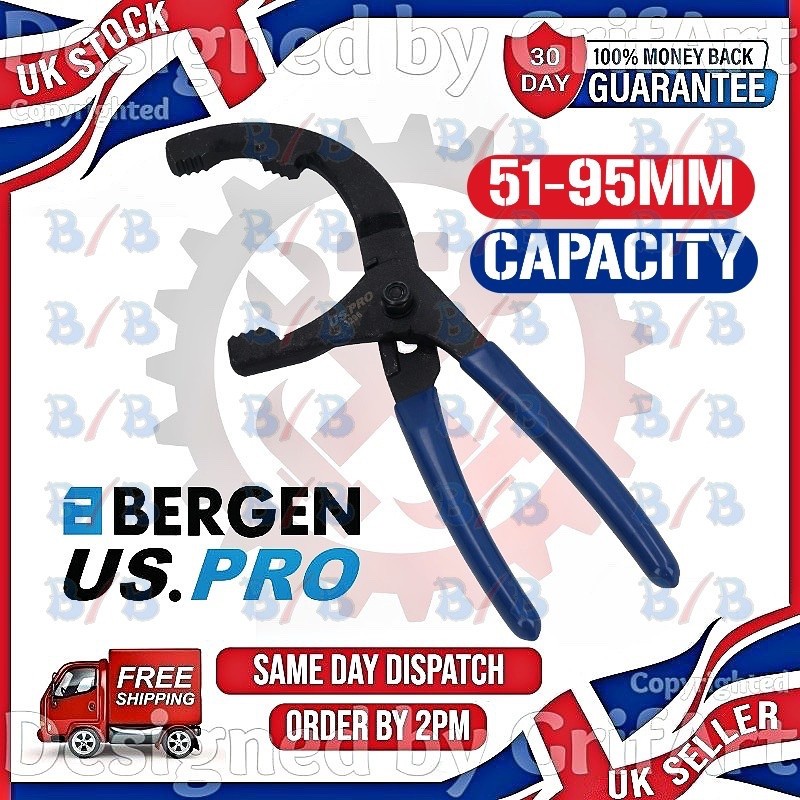 US PRO 8″ UNIVERSAL OFFSET ADJUSTABLE OIL FILTER PLIERS WRENCH REMOVER