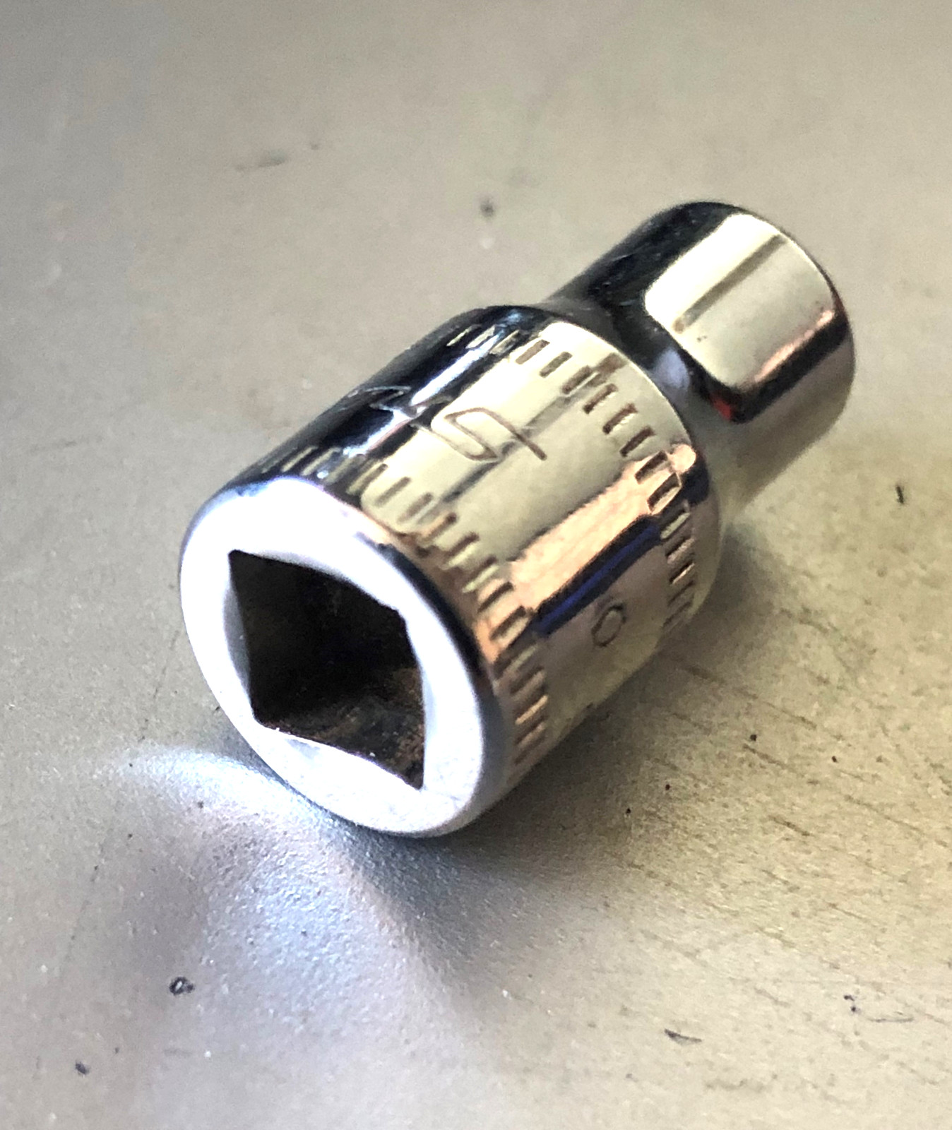 Snap-on 1/4″ drive Metric 6mm Shallow 6-point Chrome Socket wrench Like NEW 1990