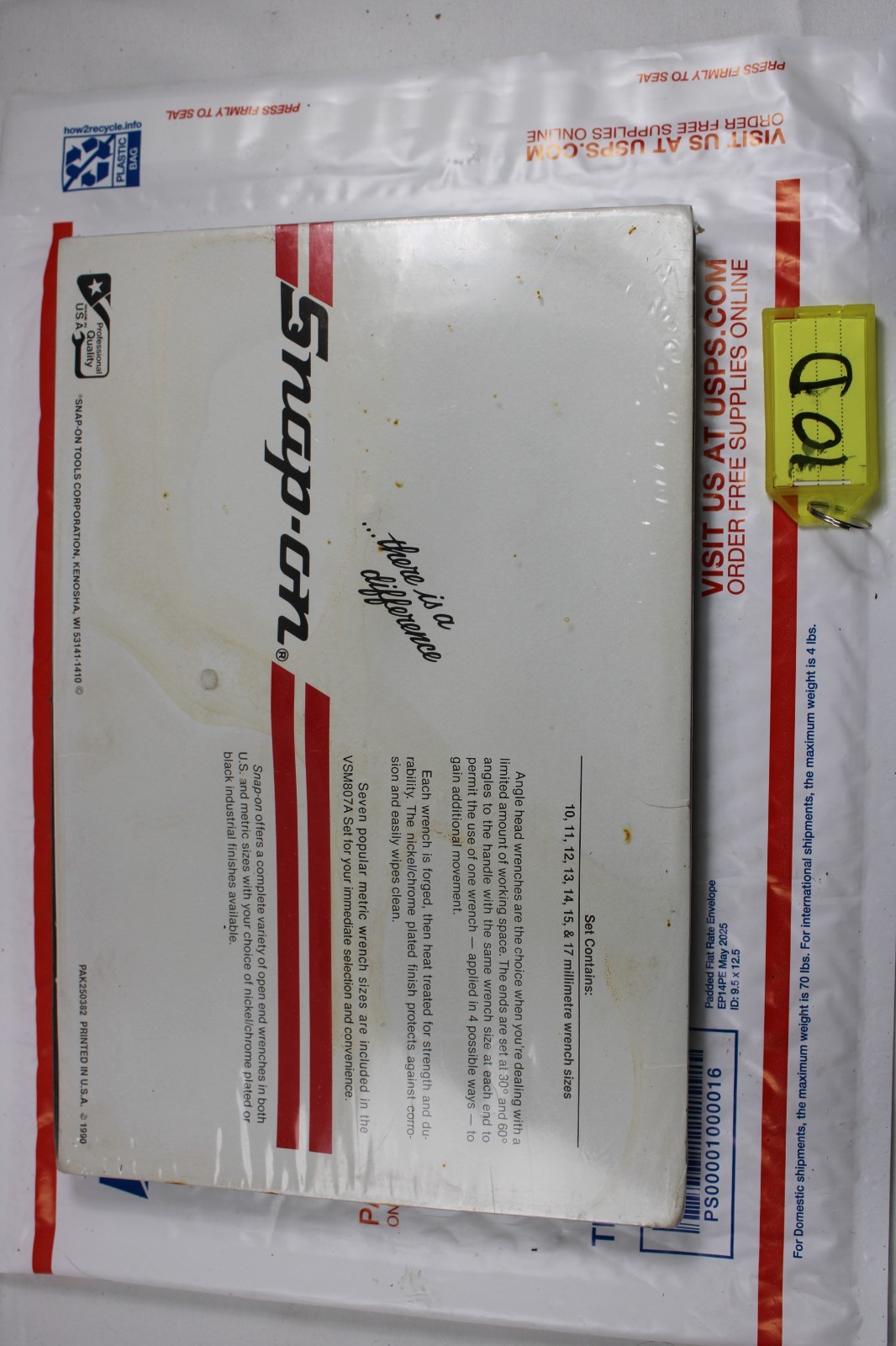 NEW Snap On SVSM807A 7 pc 10-17mm Metric Flank Drive Four-Way Angle Wrench Set