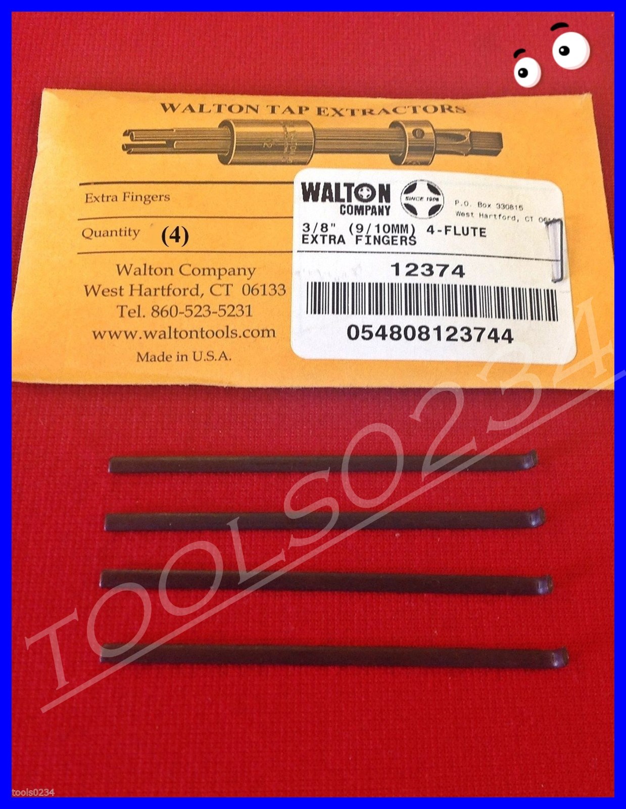 3/8″ 4 Flute Tap Extractor Walton 12374 Replacement Fingers 3/8″ USA Set of 4