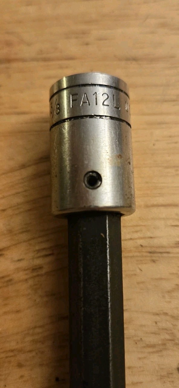 Snap On Tools FA12L 3/8” Drive SAE 3/8 Extra-Long Hex Chrome Socket Driver USA