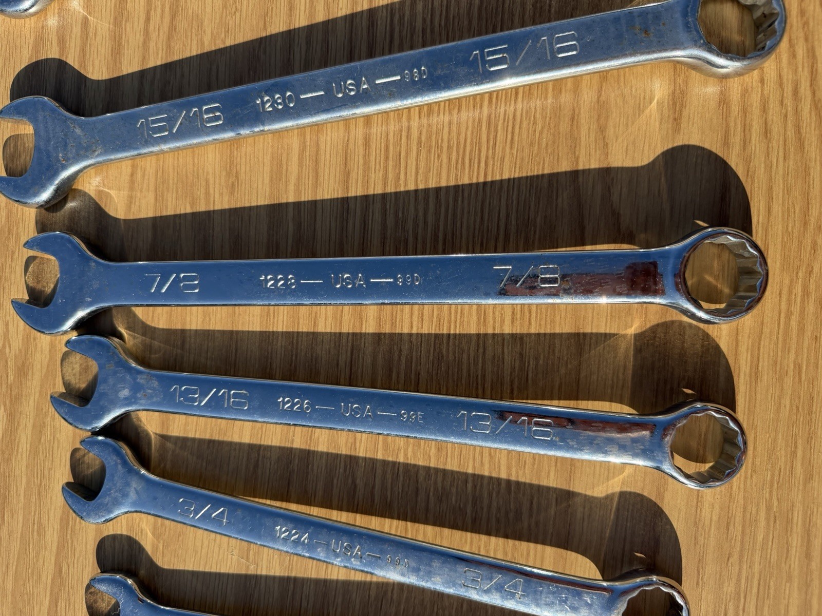 Wright Tools SAE 1” Wrench Set Combo Open Box Lot USA 12 Point 7 pcs