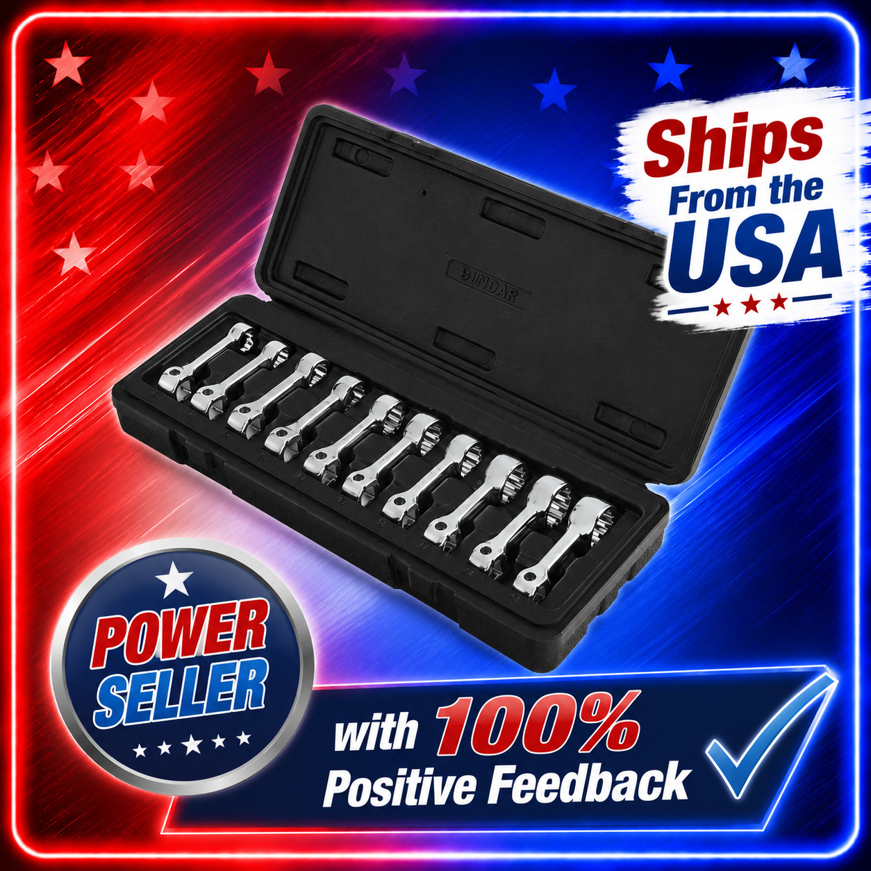 Sunex 910MTAS 3/8 Drive 10-piece Metric Torque Adapter Set