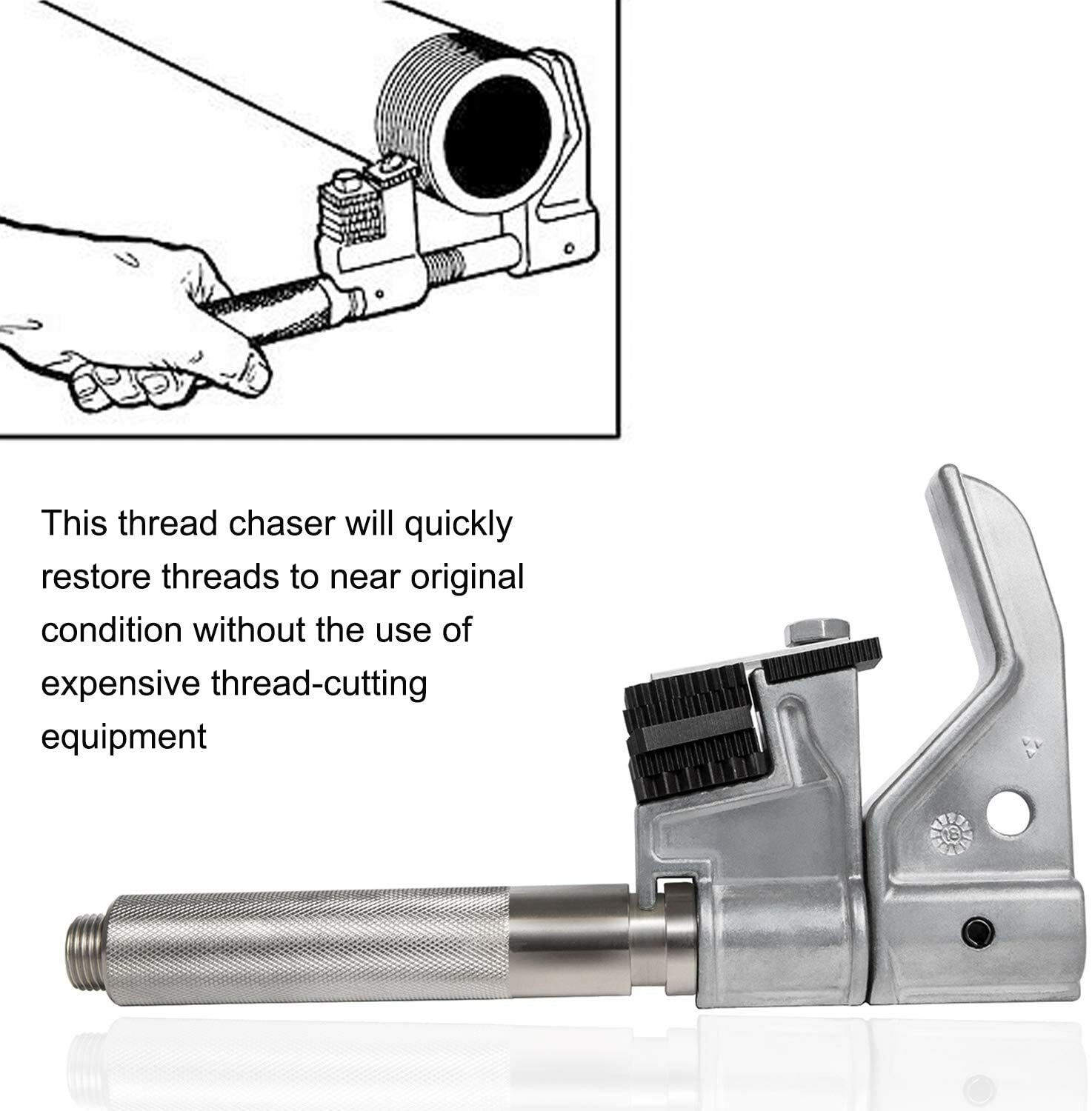 7402 Universal Outside Thread Chaser with 6 Dies 216884 for 1-1/4” to 5” O.D💐