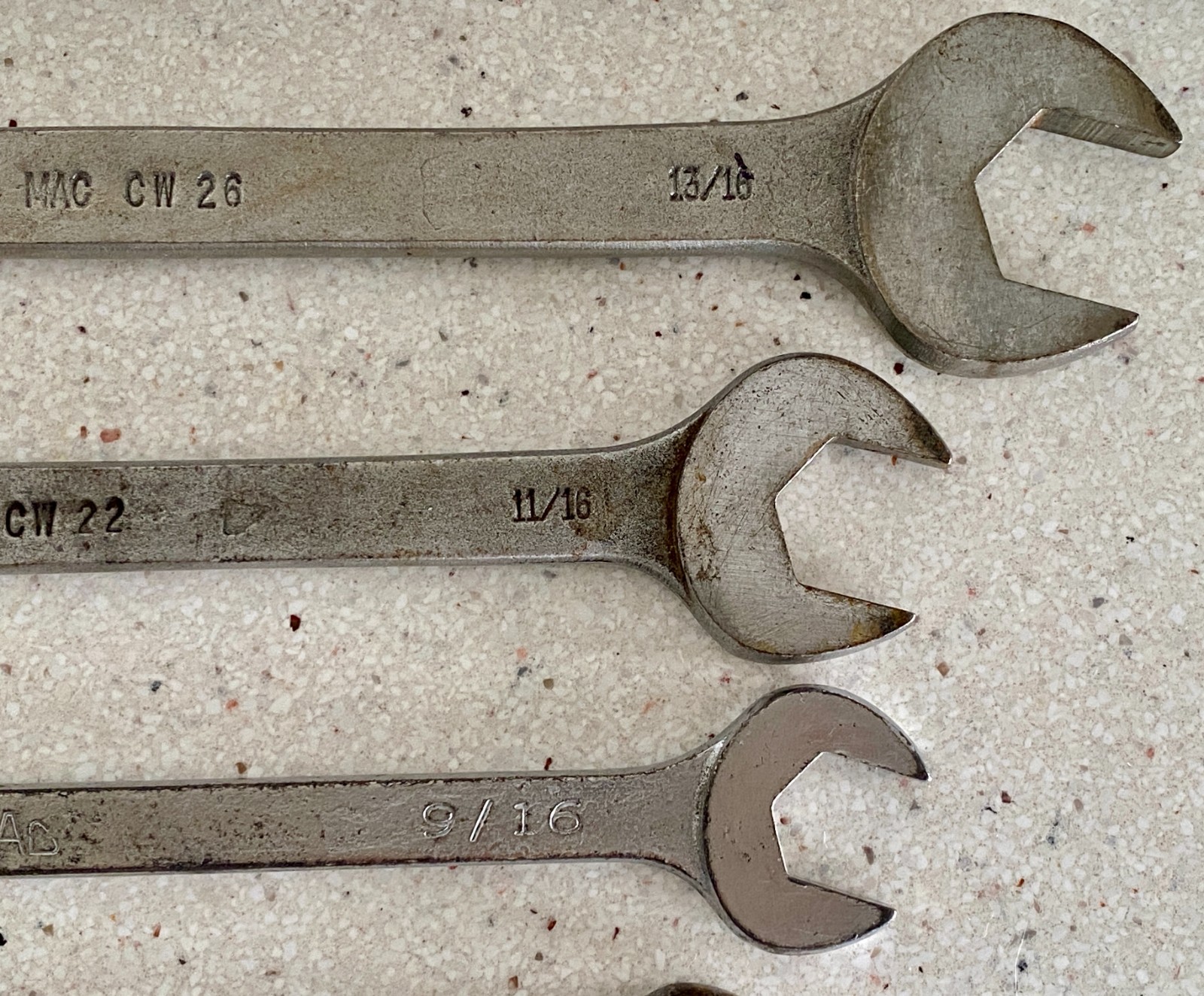 MAC Tools Wrench 8 Pc Lot 15/16 7/8 13/16 11/16 5/8 9/16 5/16 BOL 2022 5/8-11/16
