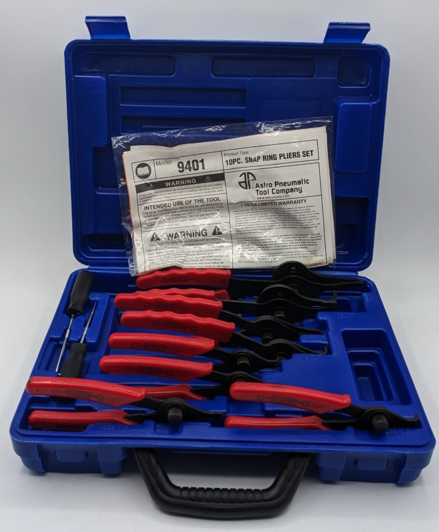 Astro Pneumatic 9401 Snap Ring Pliers Set with Bent and Straight Ends NOB
