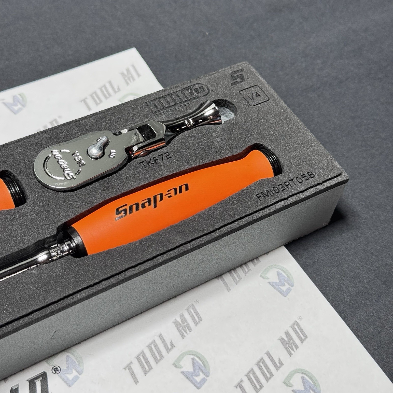 Snap-on Tools USA NEW REVERSE ORANGE Compact 3pc 3/8″ Drive Ratchet Set 103RT05F