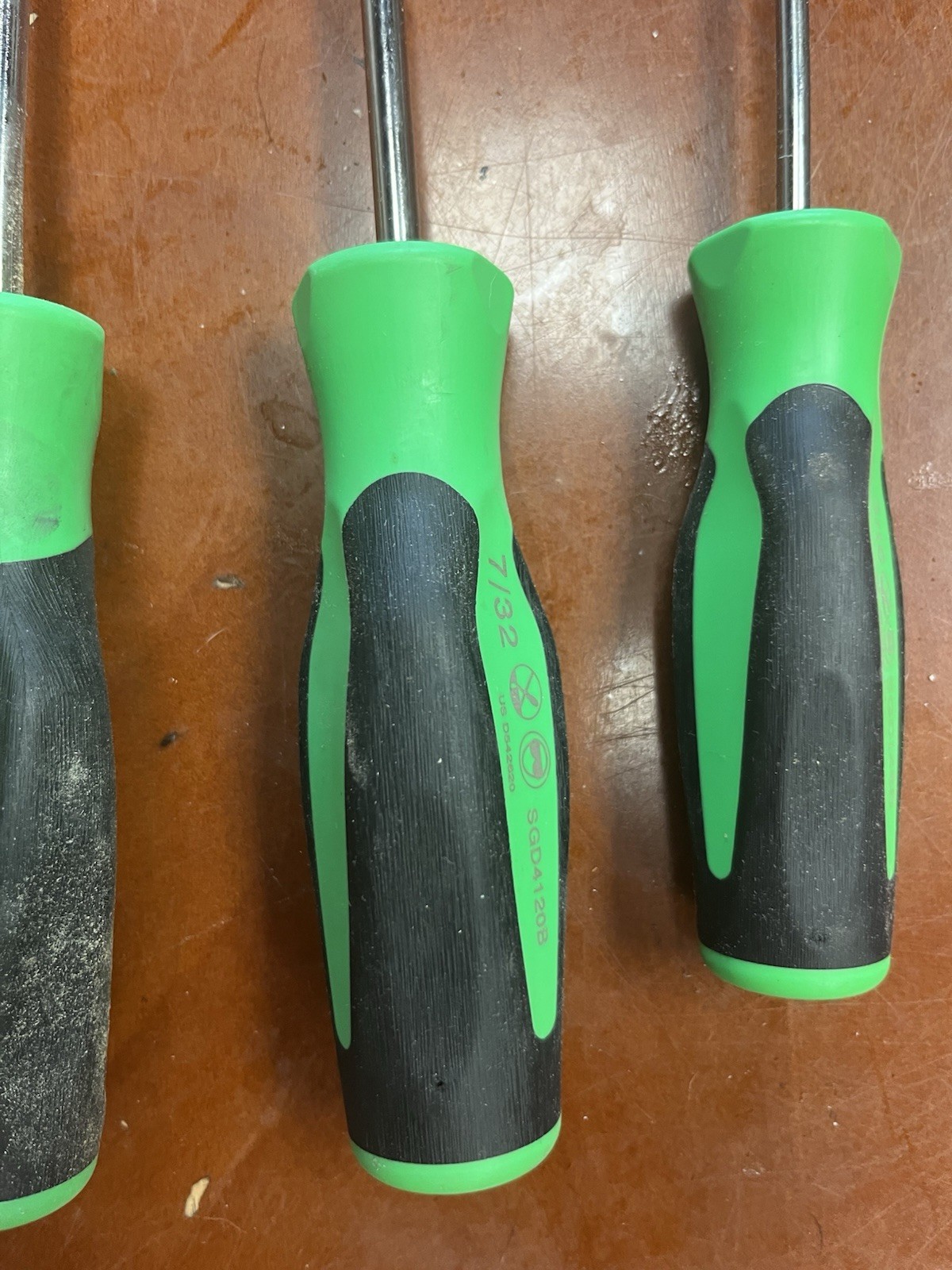 Snap On Cabinet Drive Set Of 4 No1 No2 7/32 And 3/16 Green Handle