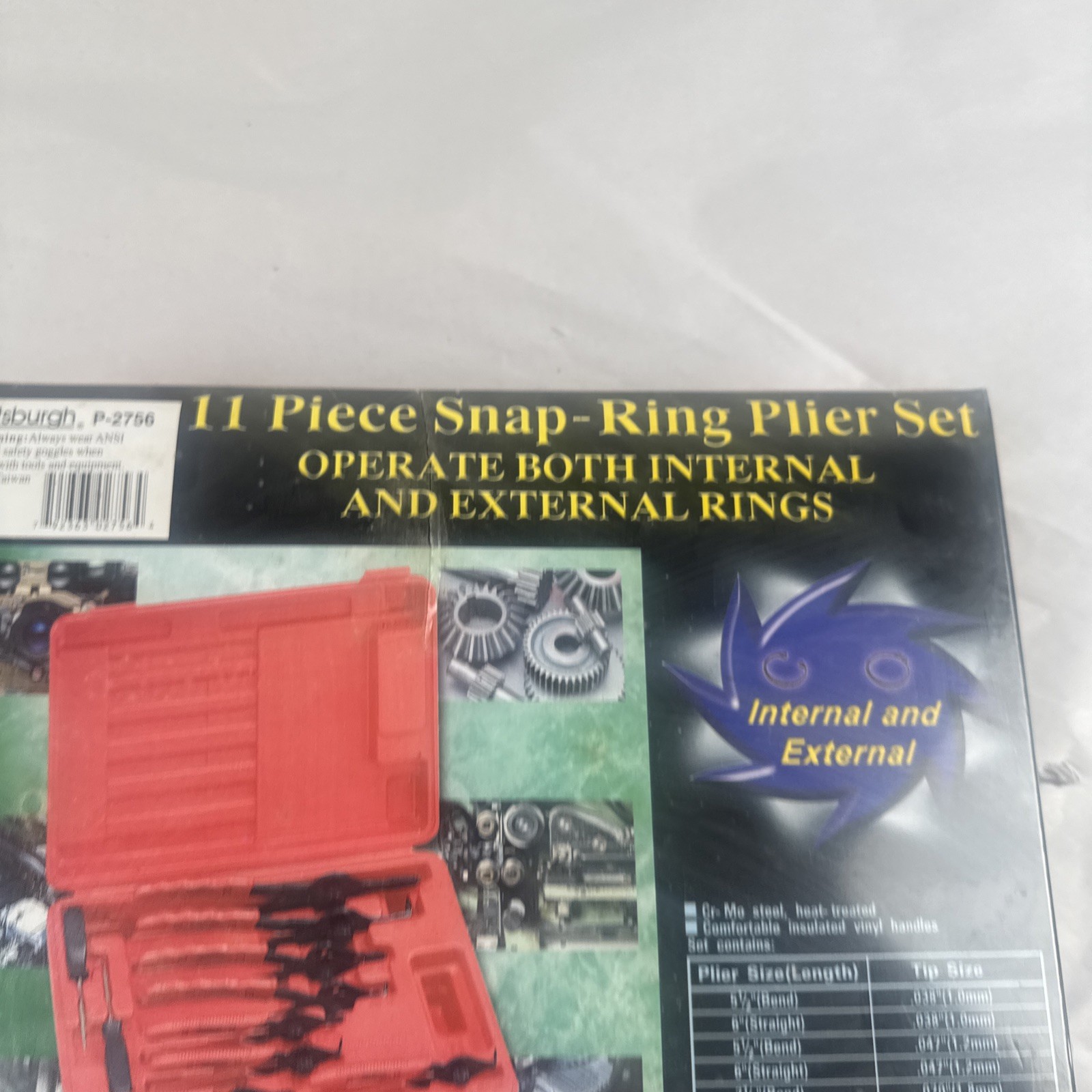 Pittsburg 11 Piece Snap-ring Pliers Set P-2756 Internal & External NEW