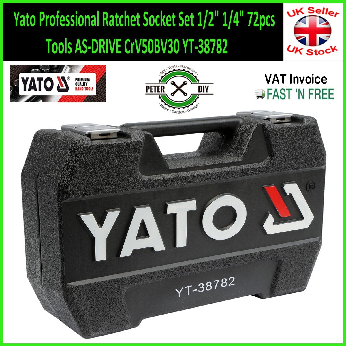 Yato Professional Ratchet Socket Set 1/2″ 1/4″ 72pcs Tools AS-DRIVE CrV50BV30